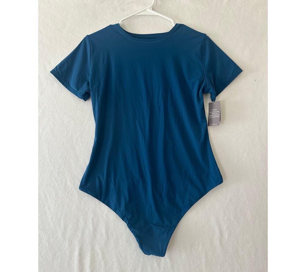 NWT Auden Luxe Thong Teal Bodysuit XXL 2XL Soft Stretch Lined